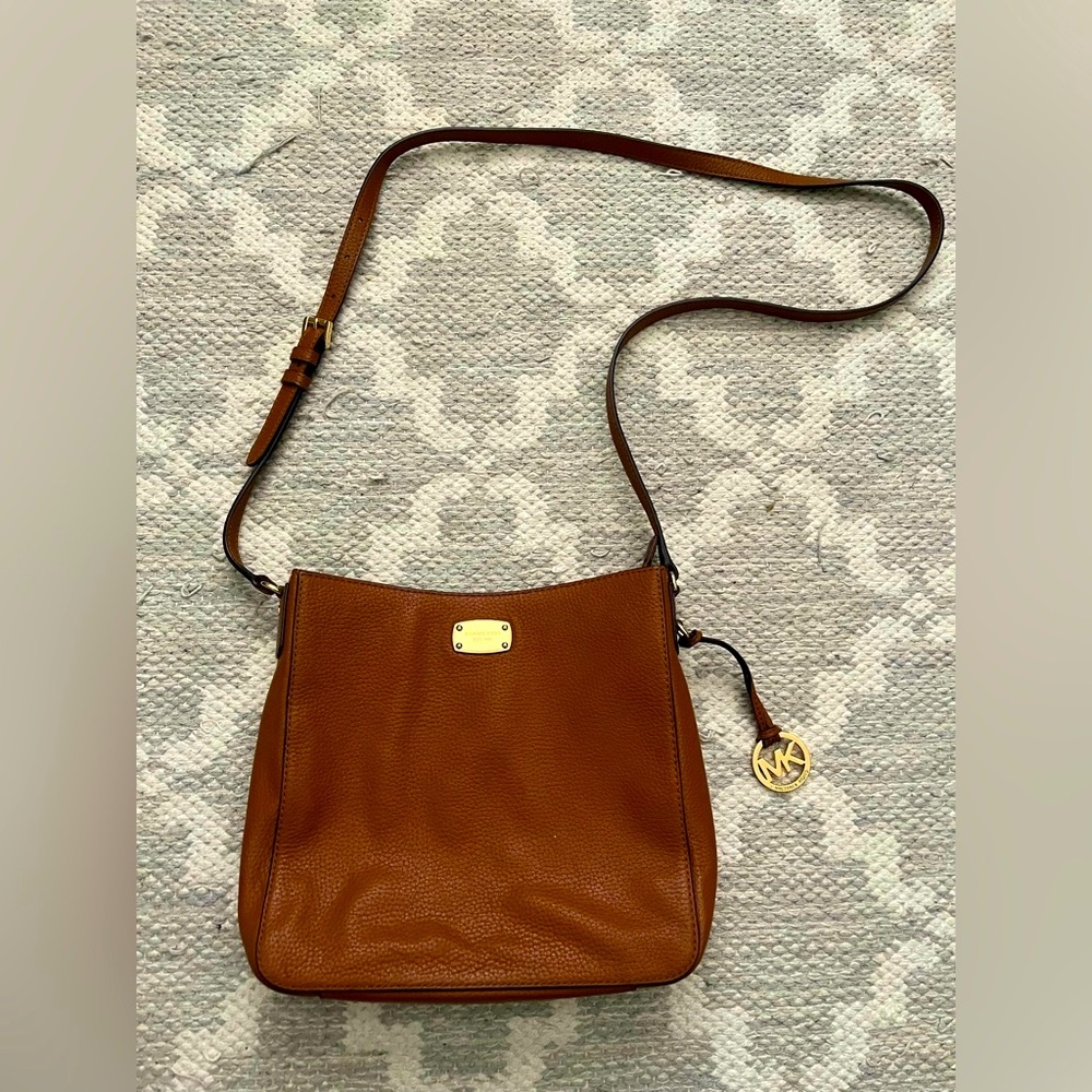 Michael Kors leather crossbody purse, cognac